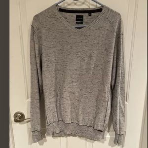 J.B. Holt Mens Sz L Gray V Neck Cotton Sweater GUC